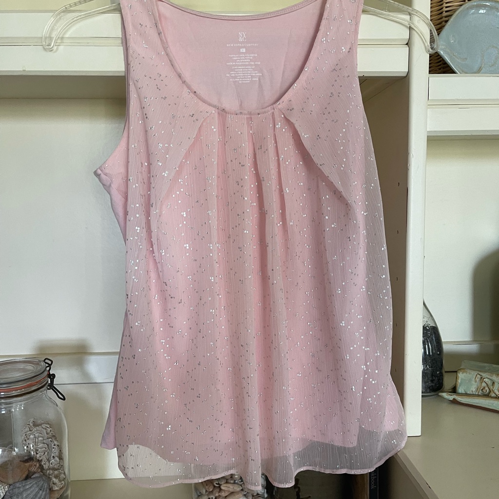 New York & Company Light Pink Sleeveless Blouse